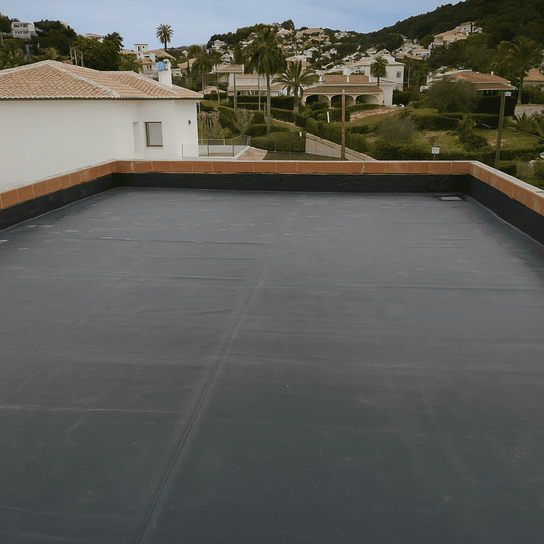 Impermeabilización de cubierta plana en obra. Expertos en construcción de piscinas de hormigón duraderas.