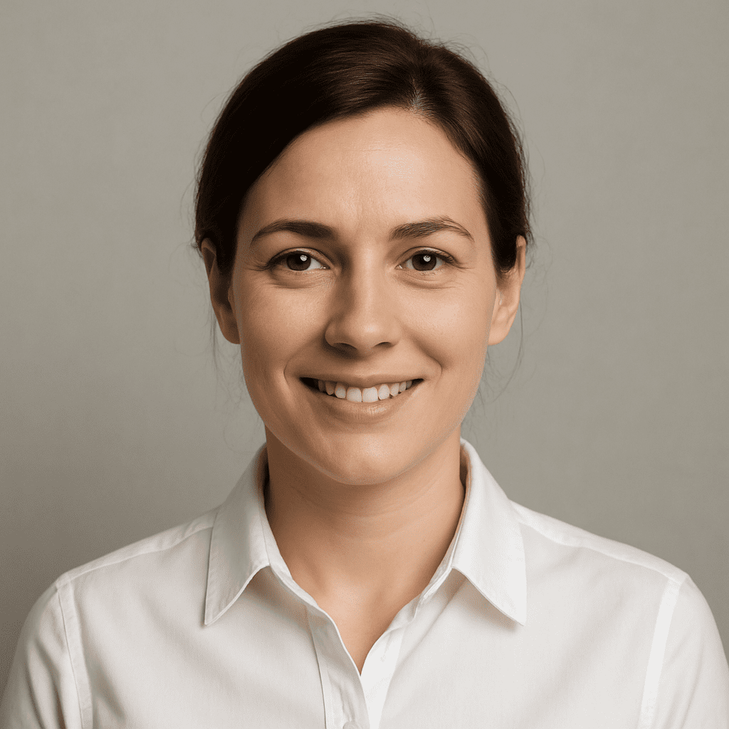 Profesional sonriendo, experta en construcción de piscinas, impermeabilización y obra de hormigón.